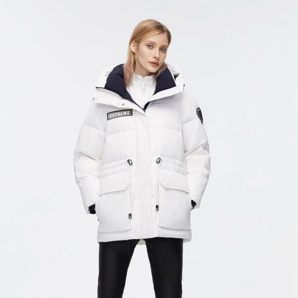 Bosideng Jackets & Blazers - Bosideng White Goose Down Hooded Puffer Extreme Collection Medium 700 Fill EUC